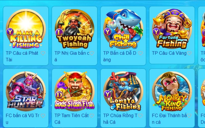 Tập hợp game Bắn cá có giao diện sinh động đẹp mắt